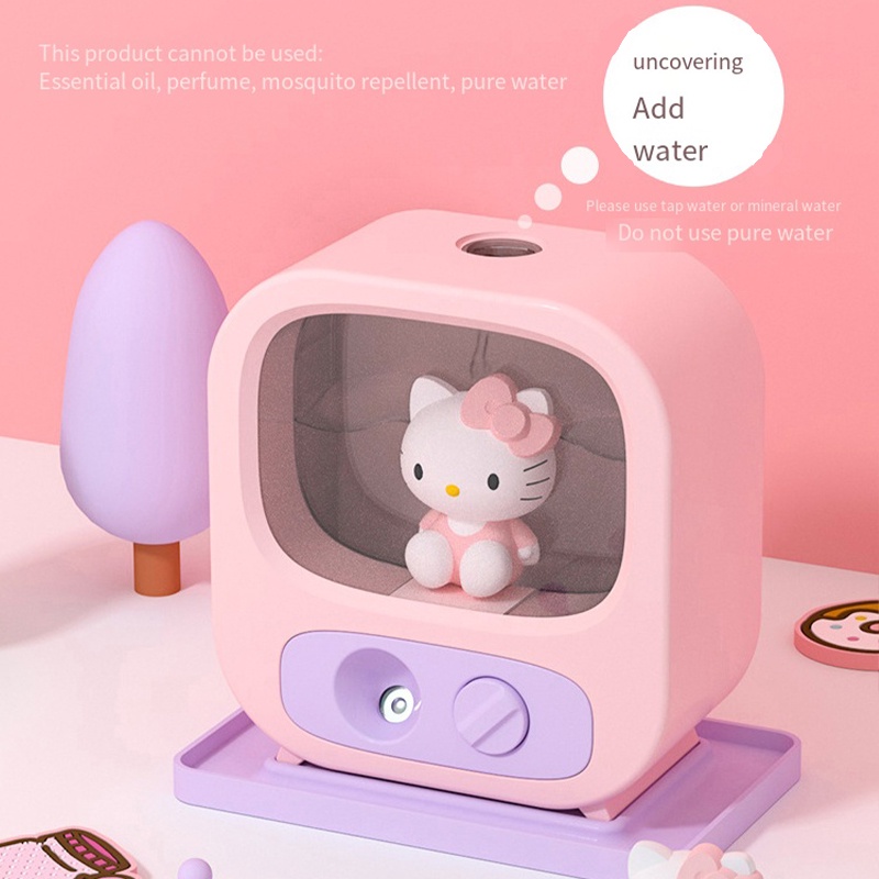 Kawaii Sanrio Hello Kitty Phun Sương Nano Phun Sương Tạo Ẩm Để Bàn Sáng Tạo Quà Tặng Sinh Nhật Ban Đêm