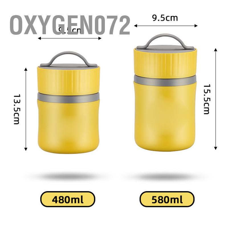 Oxygen072 Cách Nhiệt Cháo Canh Sữa Hộp Ăn Sáng Kín Cơm Quà Tặng Inox 304