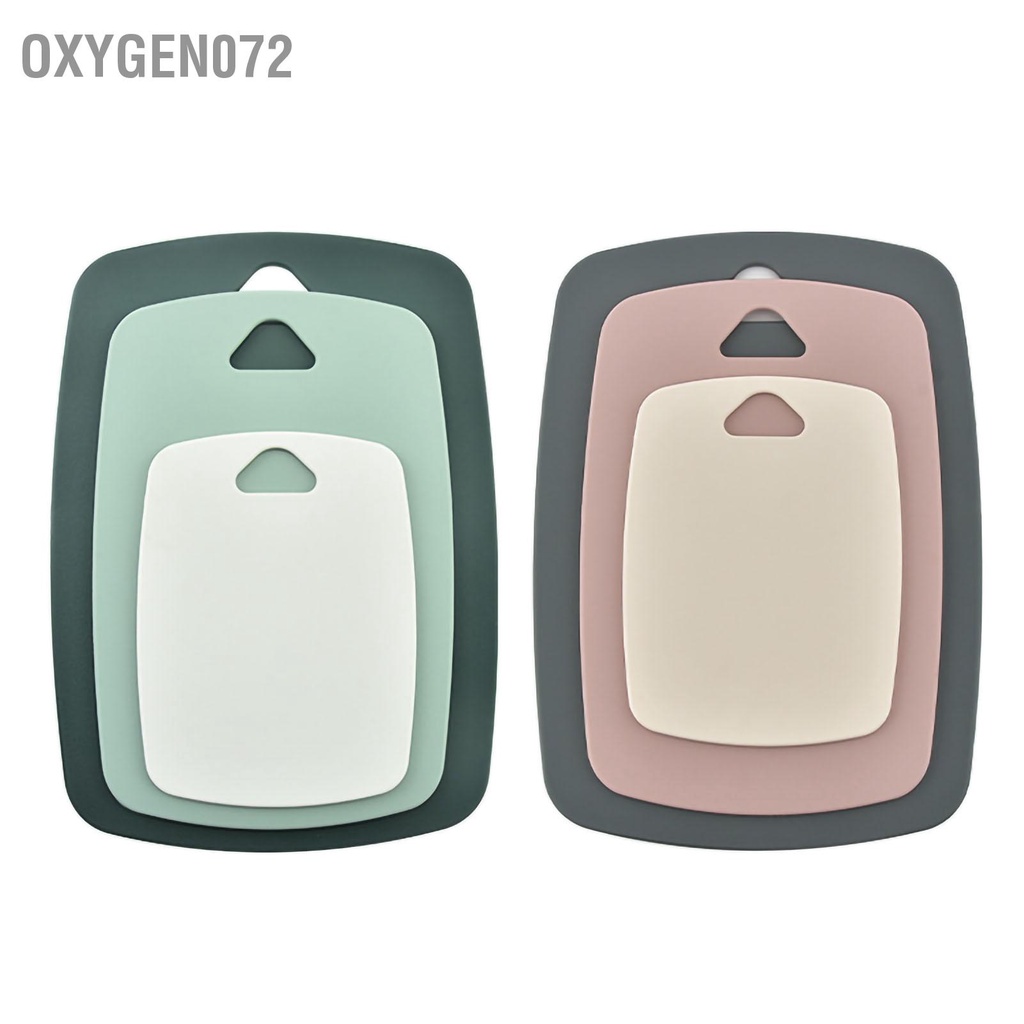 Oxygen072 Bộ 3 Thớt PP An Toàn Tay Cầm Dễ Dàng Nhà Bếp Đa Năng Cho Gia Đình