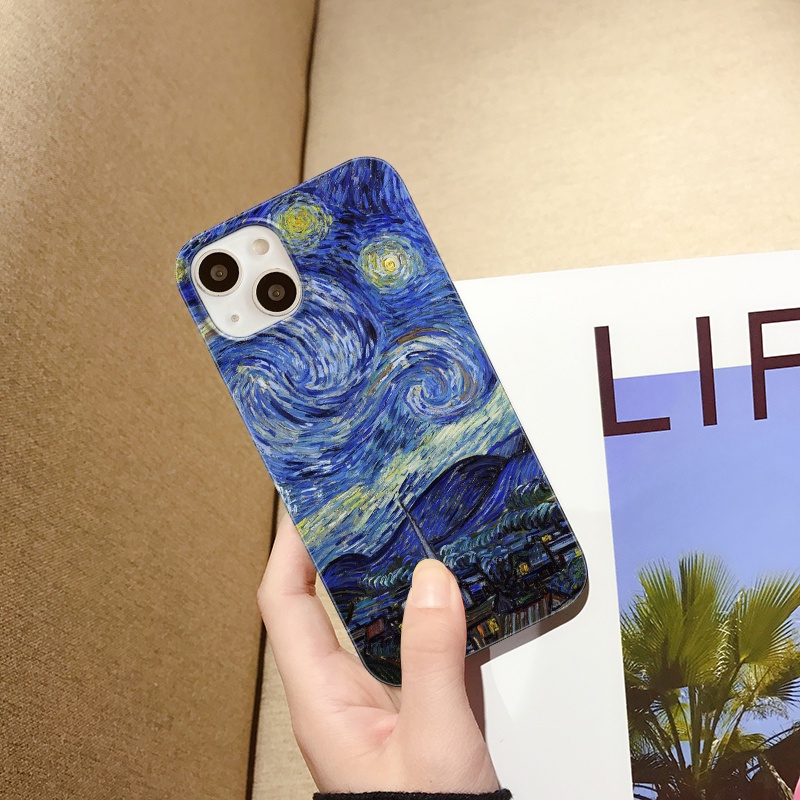 Ốp Điện Thoại Cứng Họa Tiết Tranh Van Gogh 5 Mặt Dành Cho IPhone 14 13 12 11 Pro Max 14 Plus