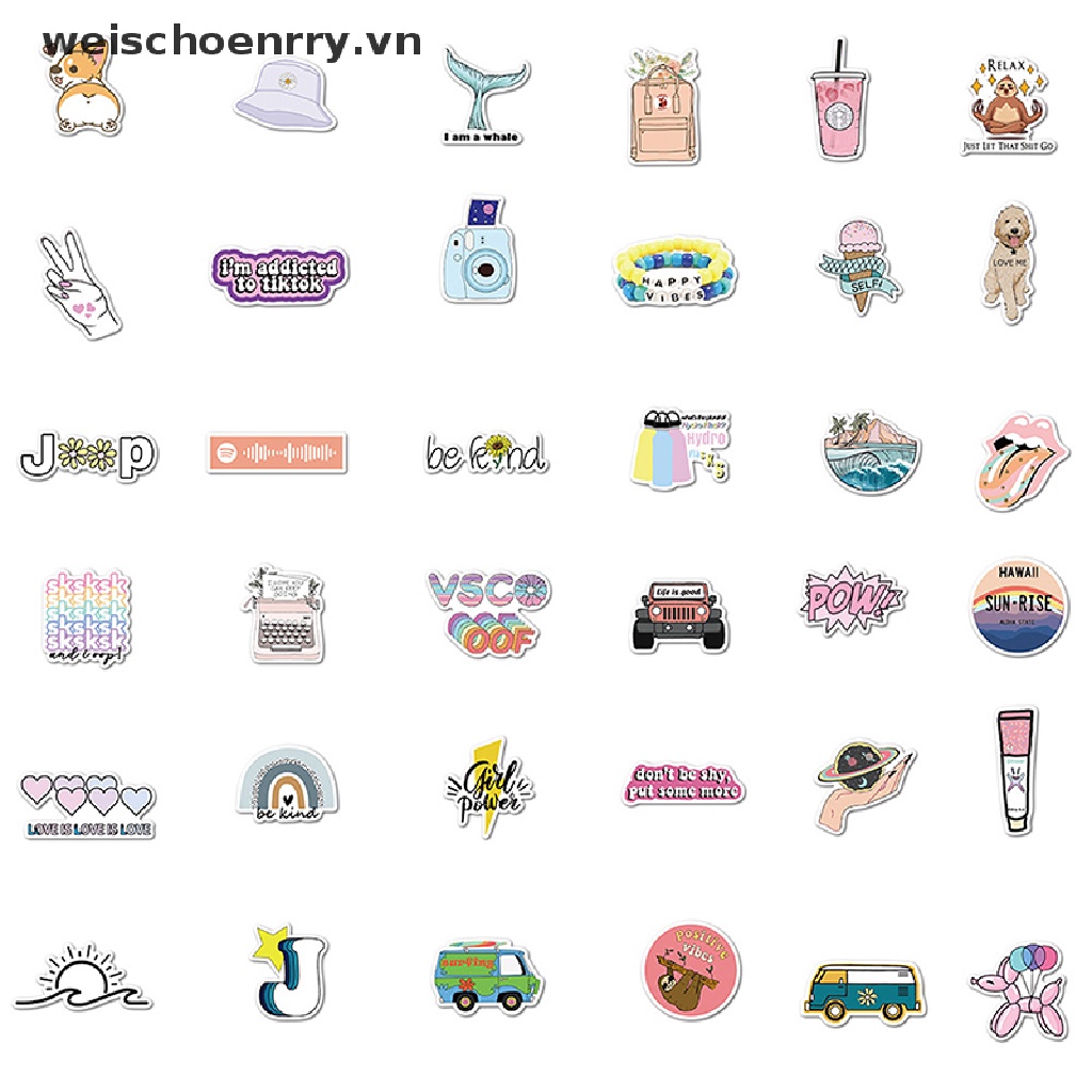 Bộ 50 Miếng Dán Chống Thấm Nước Họa Tiết Hoạt Hình Dễ Thương Cho Bé Gái 2021