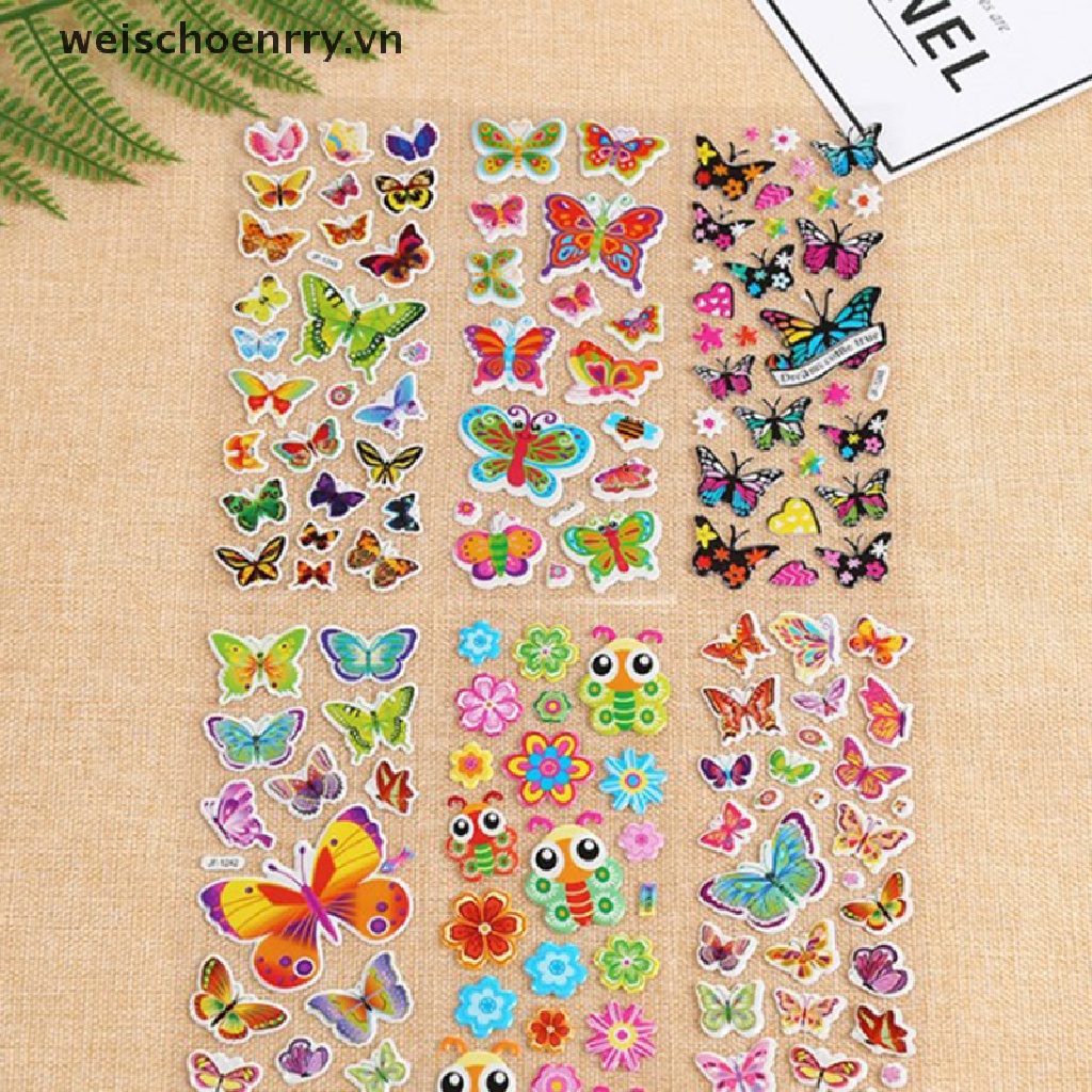 Set 10 Tấm Hình Dán Nổi 3D Trang Trí Sổ Tay Cho Bé Trai