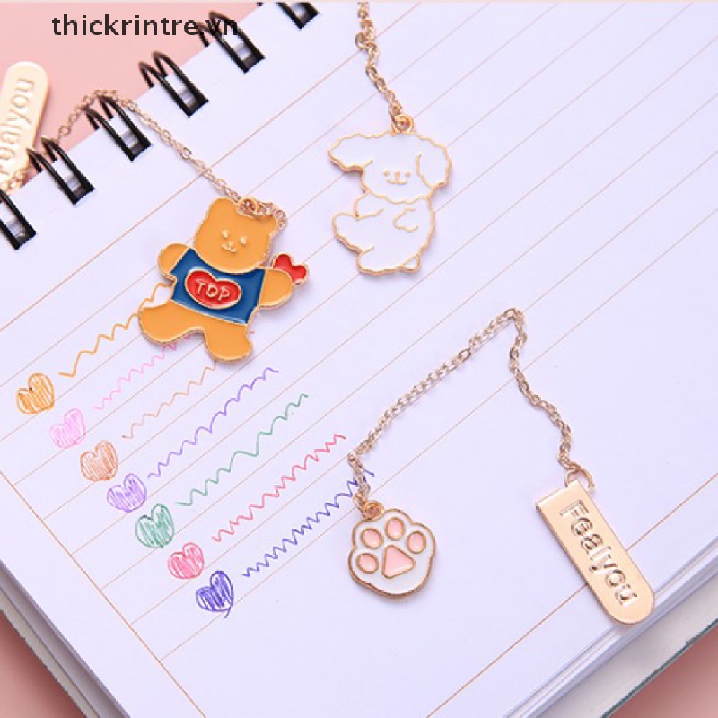Thẻ Đánh Dấu Trang Sách Bằng Kim Loại Mặt Dây Chuyền Dễ Thương Cho Học Sinh / Văn Phòng