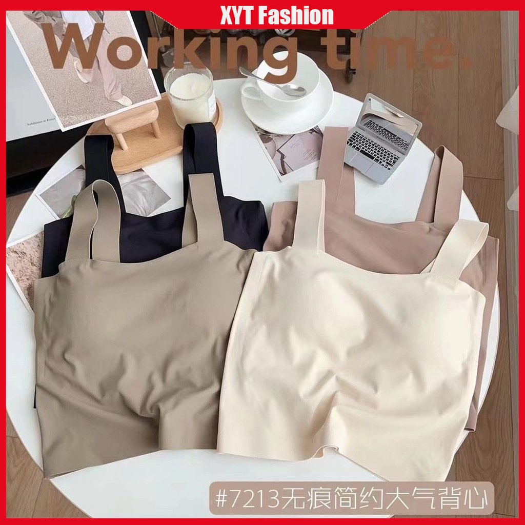 Xyt Áo Lót Lụa Lạnh Mỏng Cổ Vuông Cố Định Một Mảnh Cho Nữ Mặc Bên Trong Áo Lót