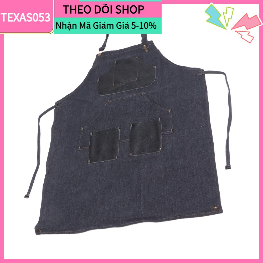 Texas053 Nghệ Sĩ Hình Xăm Tạp Dề Làm Việc Cao Bồi Cổ Điển Cho Salon Thợ Tóc Mộc