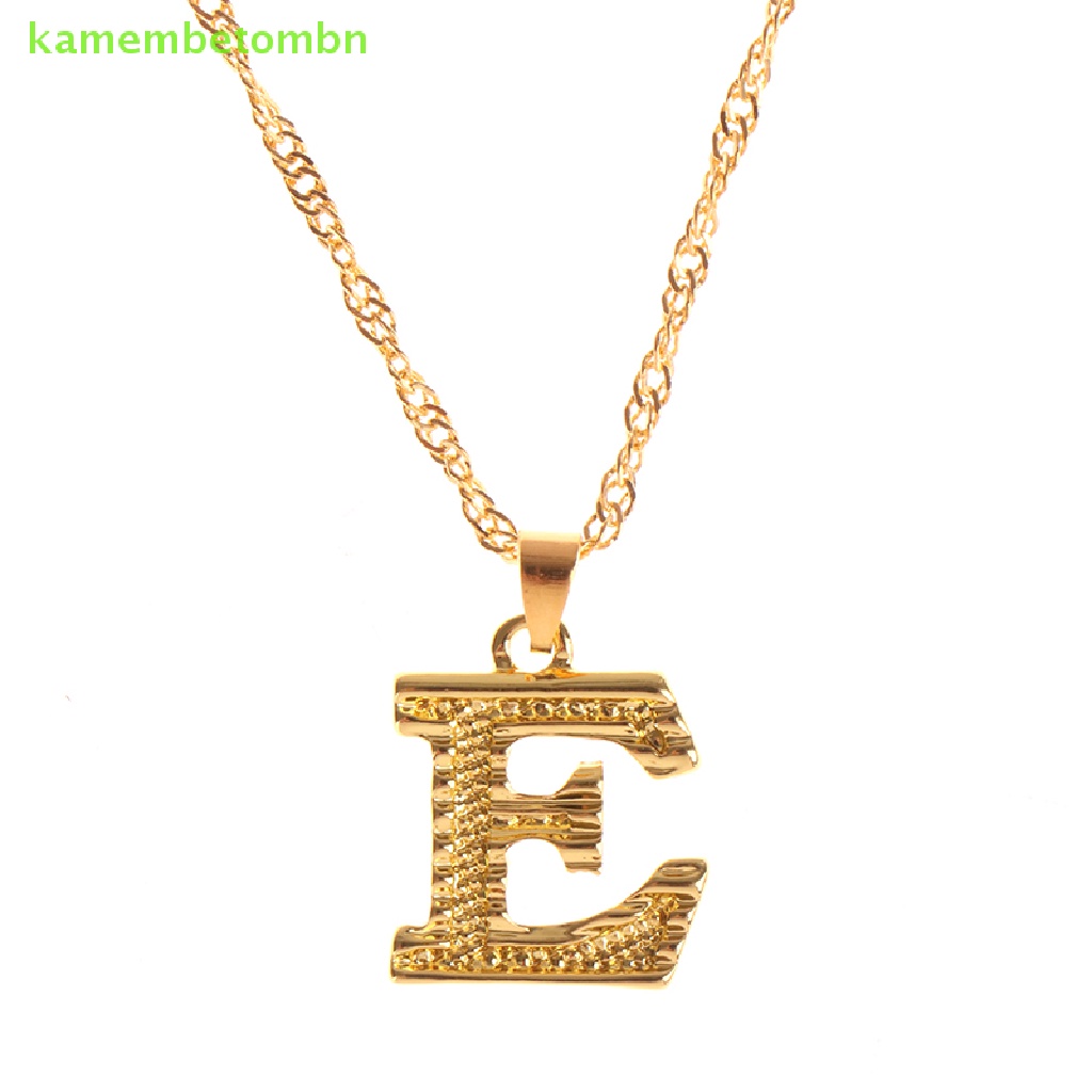 1 Vòng cổ Bằng Thép Không Gỉ Mặt Kim Loại Khắc Chữ Cái Từ A-Z Dành Cho Nam Và Nữ
