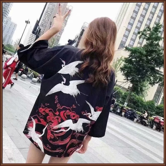 Áo Khoác Kimono Chống Nắng Dáng Rộng Phong Cách Retro Nhật Bản Cho Nam Giới