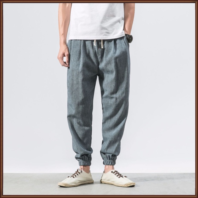 Quần Dài Ống Túm Dáng Rộng Màu Sắc Đơn Giản Cỡ Lớn Thoáng Khí Thời Trang Cho Nam