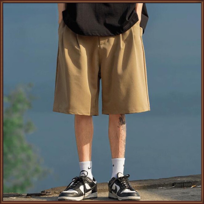 Quần Short Đi Biển Màu Trơn Dáng Rộng Thời Trang Mùa Hè Cho Nam