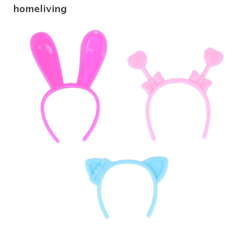 Set 5 Băng Đô Tai Thỏ / Mèo / Gấu 30cm Dễ Thương Dành Cho Búp Bê