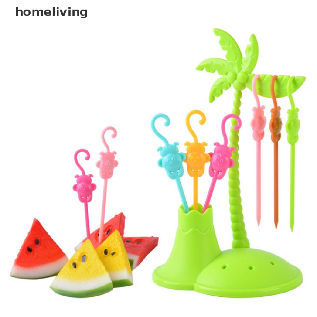 Bộ Nĩa Ăn Trái Cây Tráng Miệng Hình Động Vật Hoạt Hình Mini Dành Cho Trẻ Em