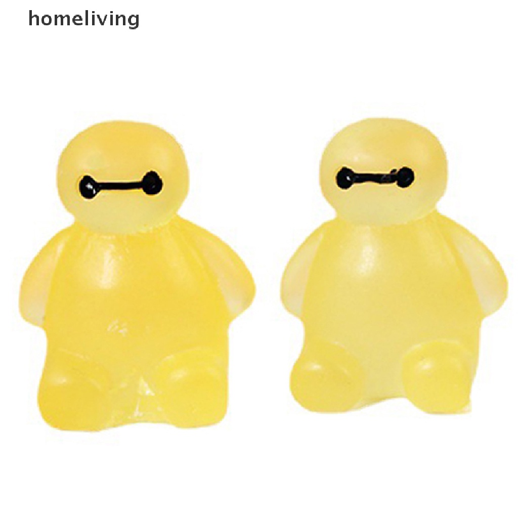 Bộ 2 Mô Hình Baymax Mini Bằng Nhựa Phát Quang Trang Trí Bảng Điều Khiển Xe Hơi