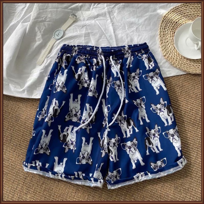 Quần Short Đi Biển Dáng Rộng In Họa Tiết Hoa Phong Cách Hawaii Cho Cặp Đôi