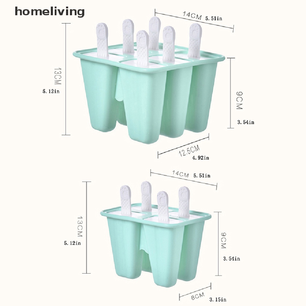 Khuôn Silicone Làm Kem Que 6 Lỗ Tiện Dụng