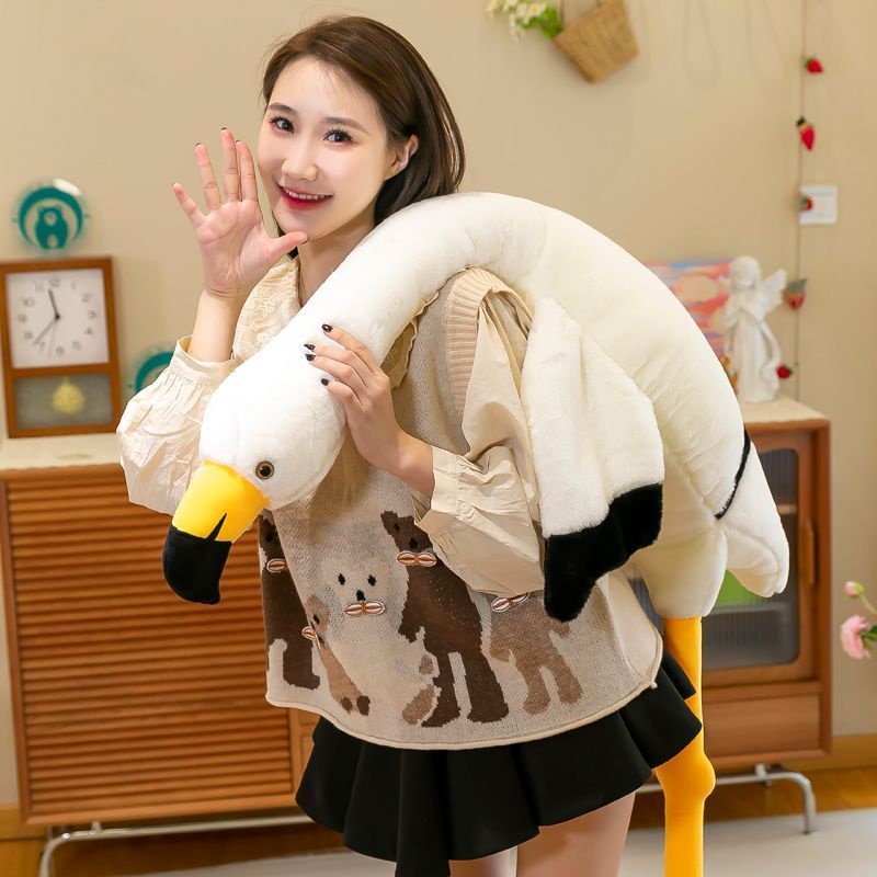 Gối Ôm Nhồi Bông Hình Chim Hồng Hạc Dễ Thương