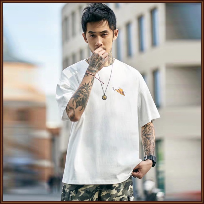 Áo Thun Tay Ngắn Dáng Rộng In Hoạt Hình One Piece Thời Trang Mùa Hè Cho Nam