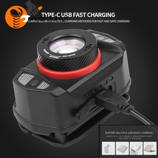 Đèn Pha Led Usb Cảm Ứng Mạnh Mẽ Có Thể Sạc Lại