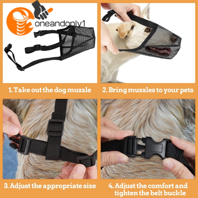 Mặt Nạ Lưới Thoáng Khí Bảo Vệ Rọ Mõm Thú Cưng Chống Cắn Có Thể Điều Chỉnh Kích Thước