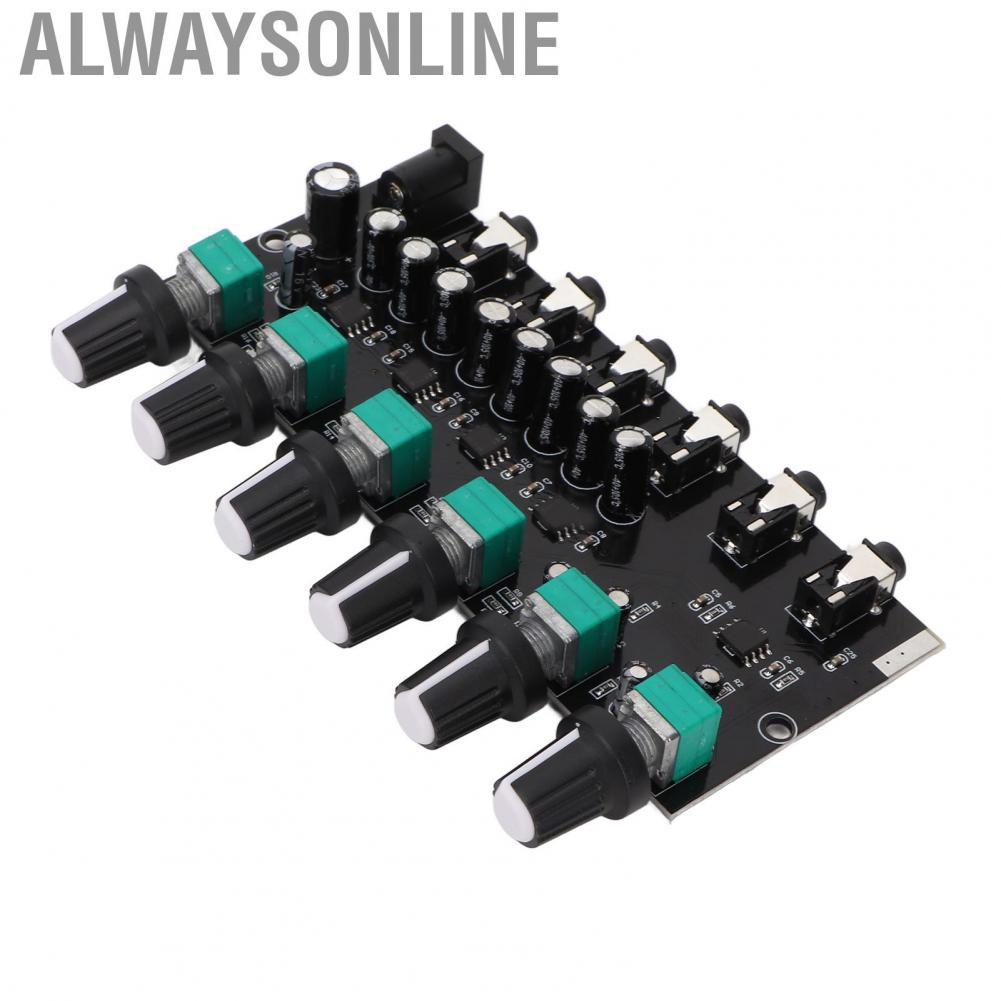 Alwaysonline 4 Ways Stereo Mixer Board  Plug and Play Volume Adjustment Headphone Amplifier Mixing DC5‑15V 2 Way Input Output for Tablets Computers