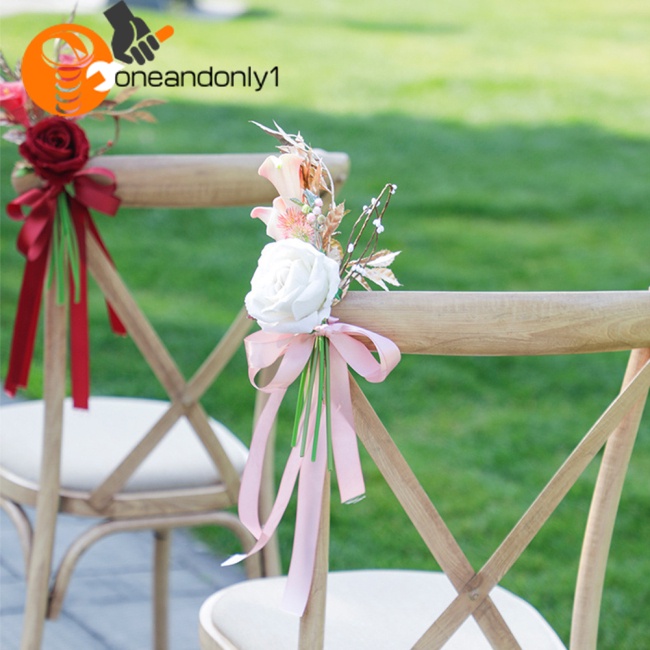 Hoa Giả Nhiều Màu Sắc Trang Trí Ghế Ngồi Tiệc Cưới Nhà Thờ