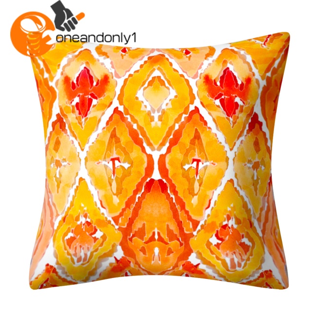 Bộ 4 Vỏ Gối Lanh Họa Tiết Thổ Cẩm Màu Nước Retro Trang Trí Phòng Khách