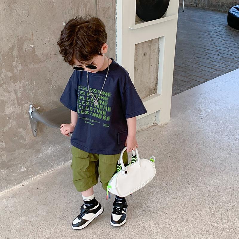 Áo Thun Cổ Tròn In Hoạt Hình Phong Cách Hàn Quốc Thời Trang Mùa Hè Cho Bé Trai
