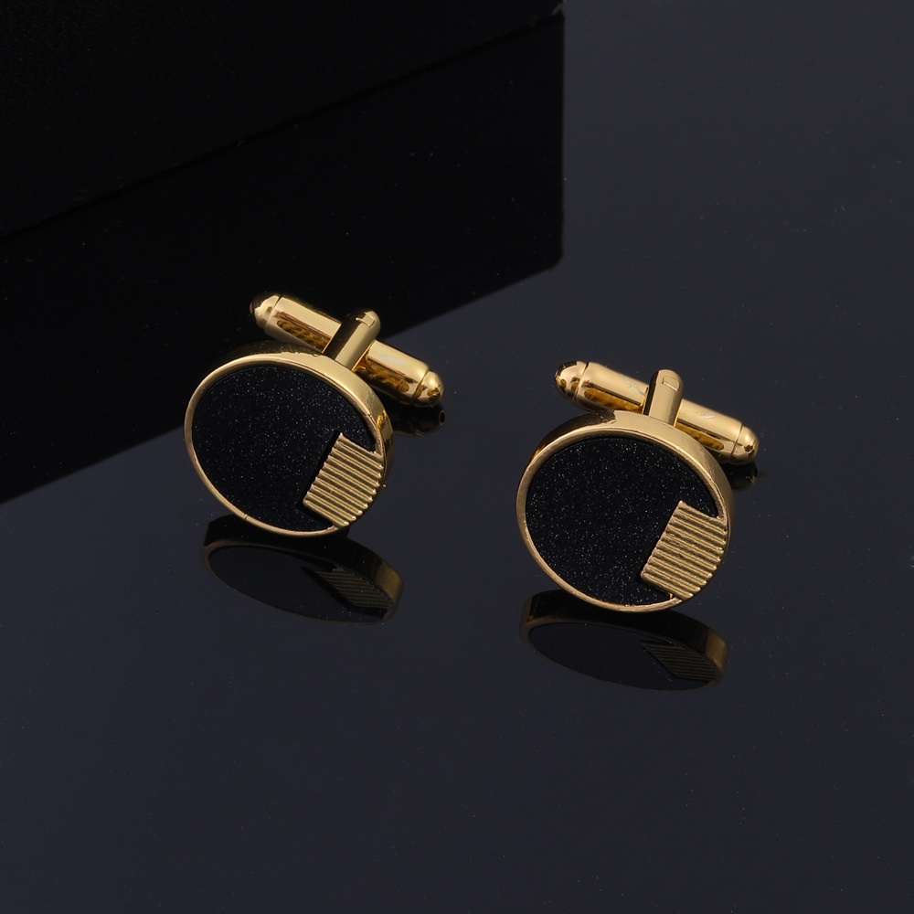 Khuy Măng Sét Tròn Màu Đen Thời Trang Cho Áo Sơ Mi Nam