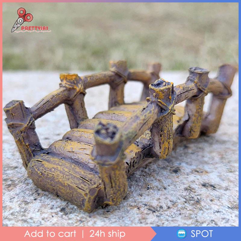 [Prettyia1] Cây Cầu Mini Nhân Tạo Có Đường Ray Phụ Trang Trí