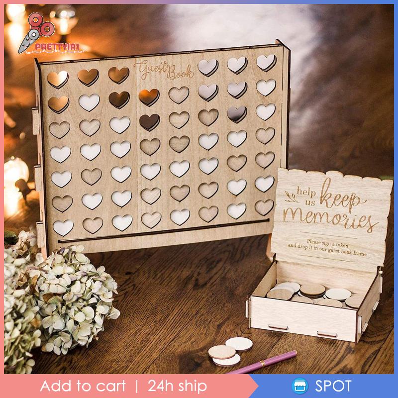 [Prettyia1] Khung Ảnh Gỗ Nhỏ Giọt Cho Khách Mời Đám Cưới / Ngày Lễ