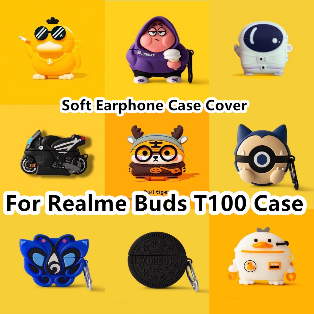 Vỏ Bảo Vệ Hộp Sạc Tai Nghe Realme Buds T100 Realme Buds T100 Mềm Họa Tiết Hoạt Hình Dễ Thương