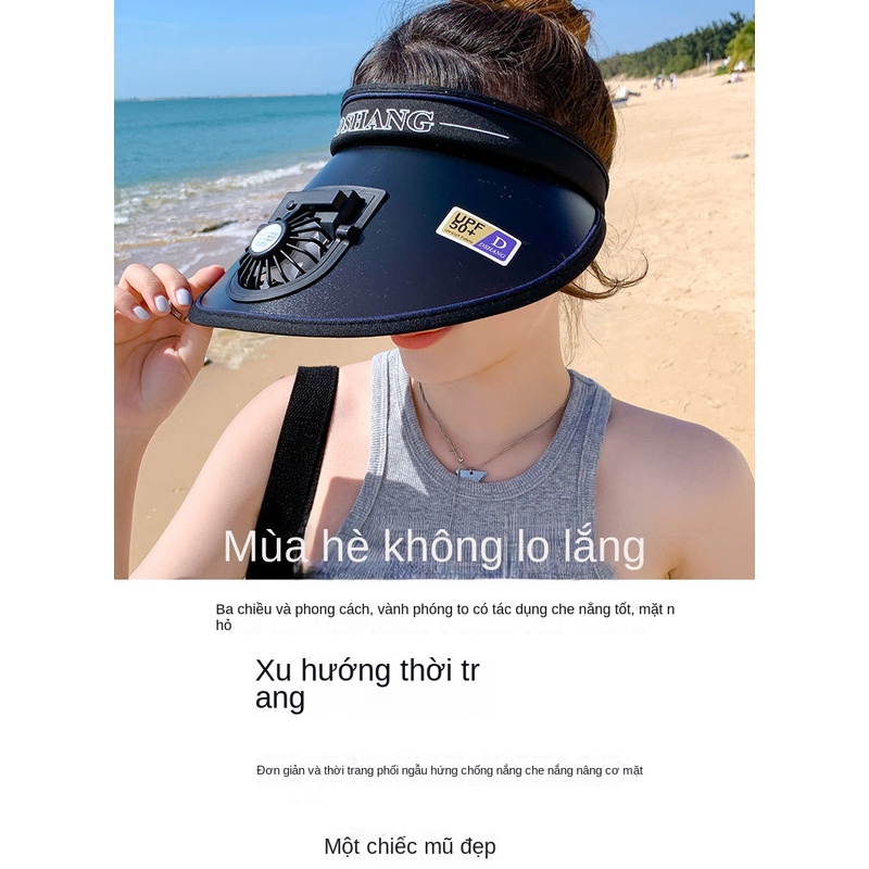 Mũ Chống Nắng Kèm Quạt Có Thể Sạc Lại Thời Trang Mùa Hè Dành Cho Nam Và Nữ