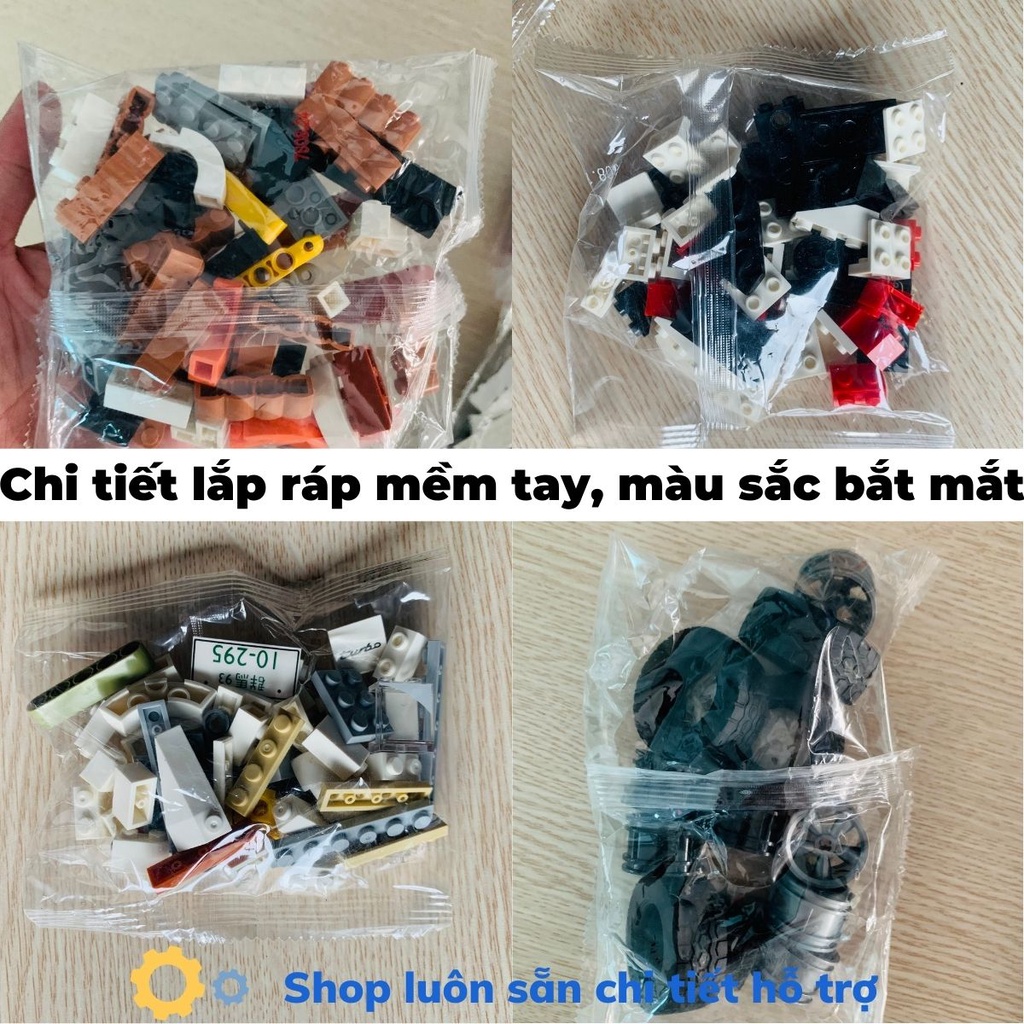 Mô hình lắp ráp siêu xe cổ điển technic Poscher 911 Vintage tỉ lệ 1:10 1458 chi tiết mảnh ghép