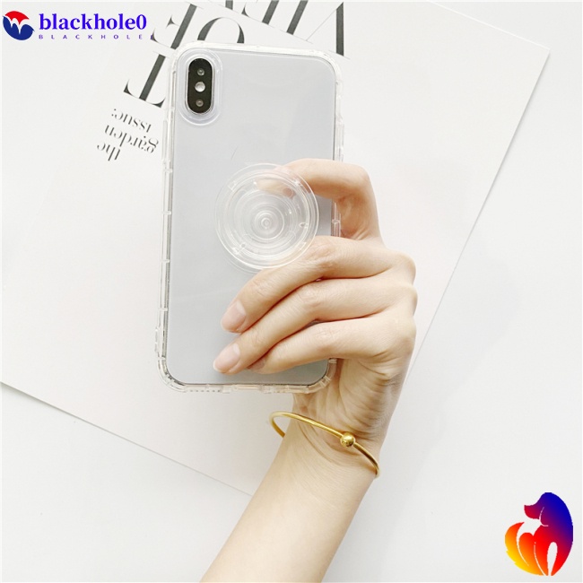 Giá Đỡ Điện Thoại Dạng Nhẫn Hình Tròn Trong Suốt Có Thể Gập Lại Cho Huawei Xiaomi