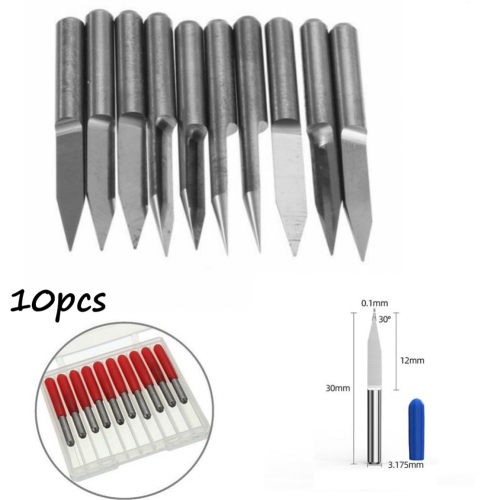 Dao Cắt Hình Chữ V Bằng Thép Vonfram 30 Độ Chuyên Dụng 30° Phụ Kiện Hình Chữ V Bằng Cacbua Màu Đỏ / Xanh Dương