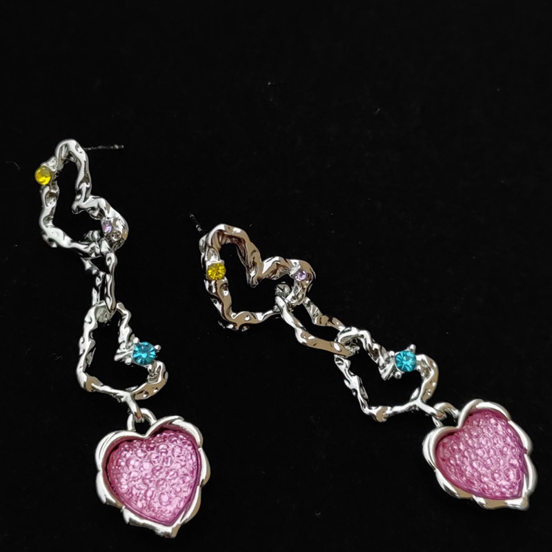 Khuyên Tai Dáng Dài Thiết Kế Rỗng Trái Tim Rỗng Phong Cách INS Hàn Quốc Ngọt Ngào Cao Cấp Sang Trọng Dành Cho Bạn Nữ