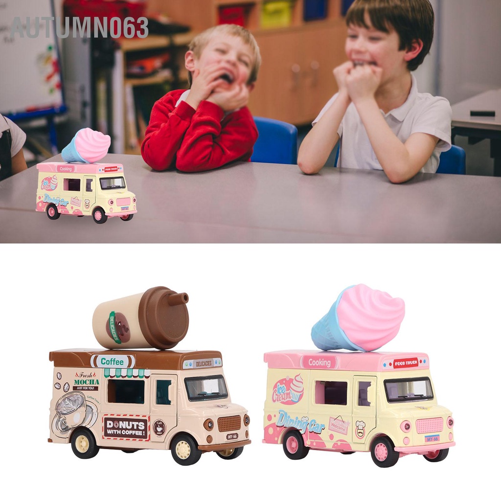 Autumn063 1:36 Cảm Ứng Từ Hợp Kim Đúc Thức Ăn Xe Tải Kid Nhạc Nhẹ Kéo Sau Giả Vờ Chơi Đồ