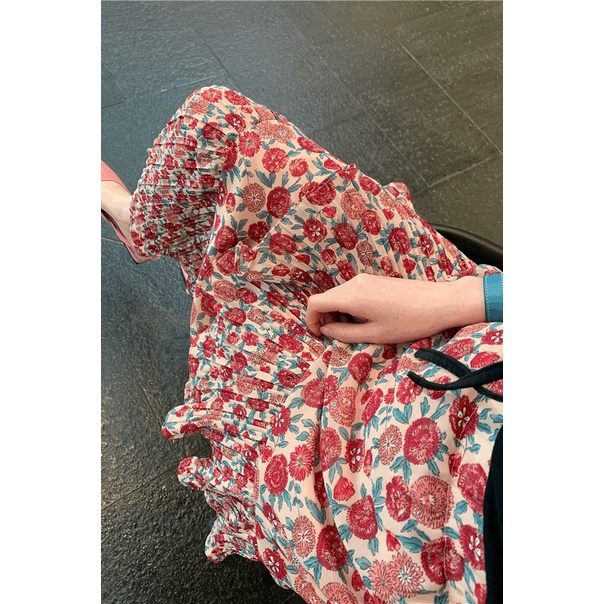 (MớI) Chân VáY midi In Hoa BằNg VảI chiffon