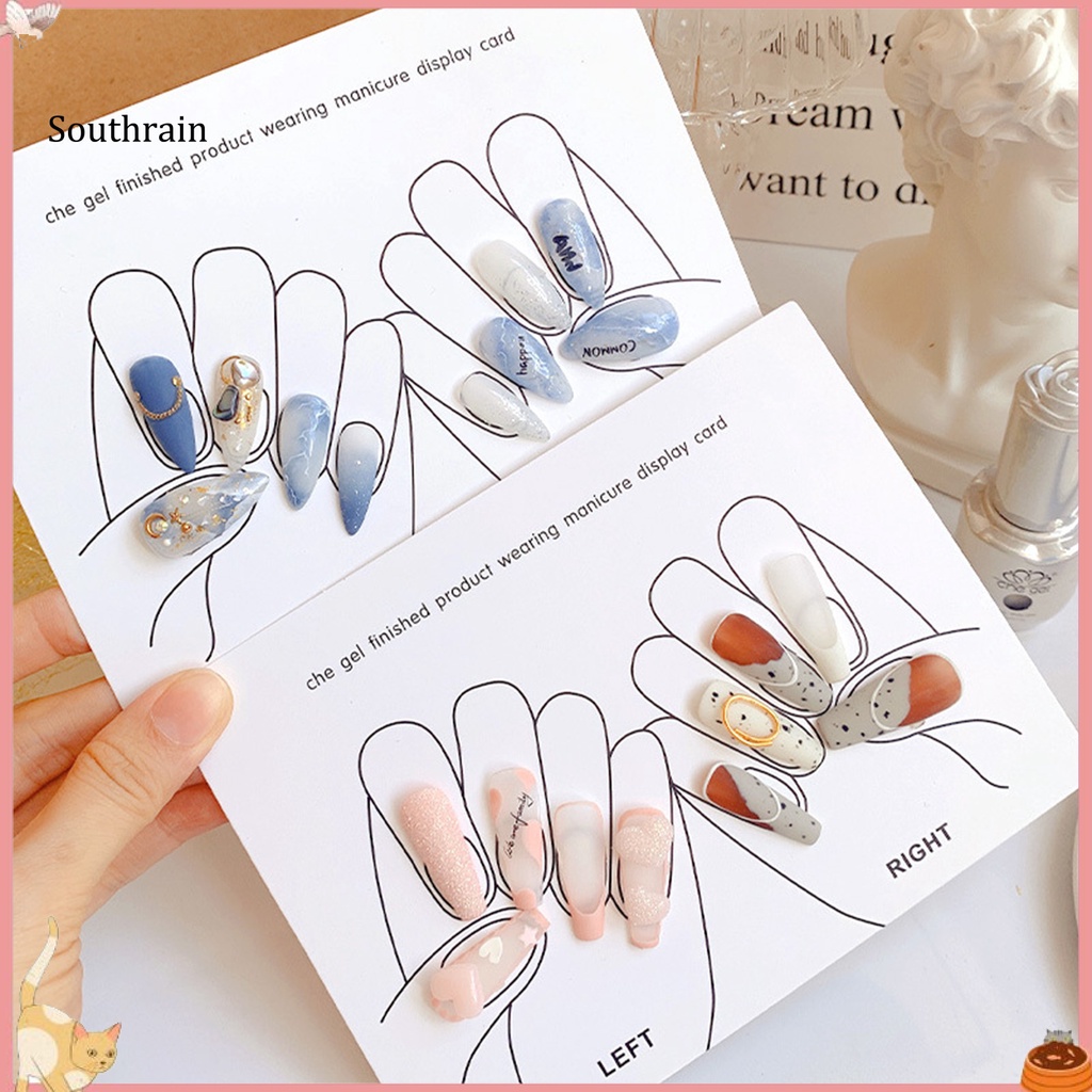 Set 5 Thẻ Trưng Bày Móng Tay Giả 2 Kiểu Tái Sử Dụng Linh Hoạt