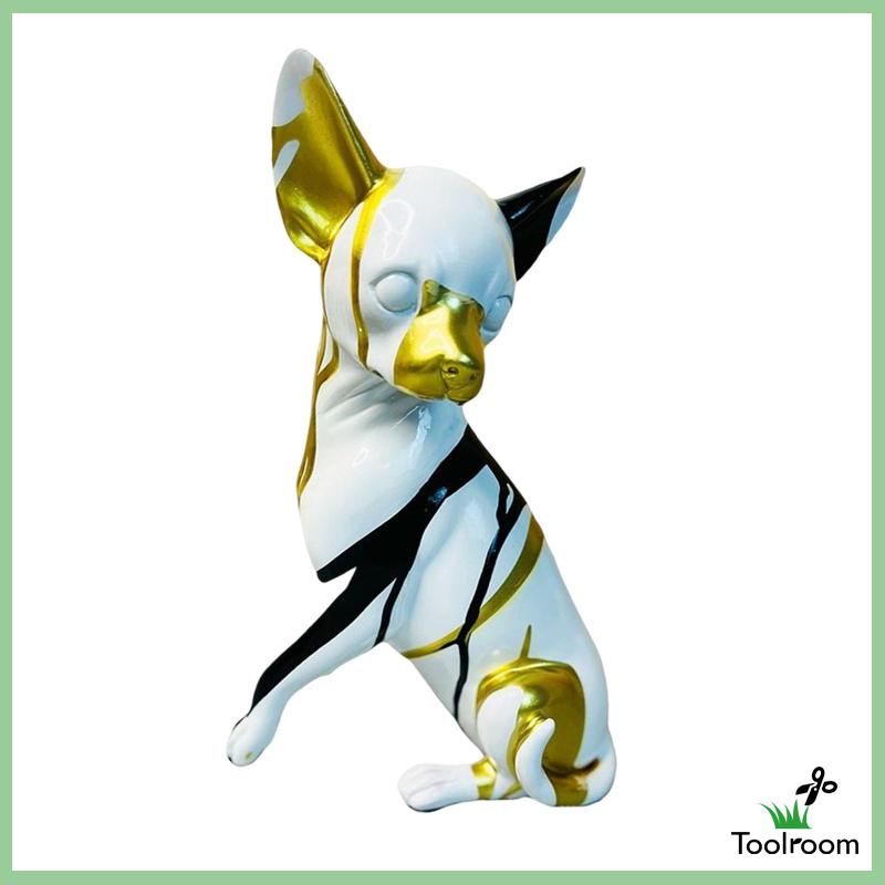 Mô Hình Chú Chó Chihuahua Bằng Nhựa Resin Nhiều Màu Sắc