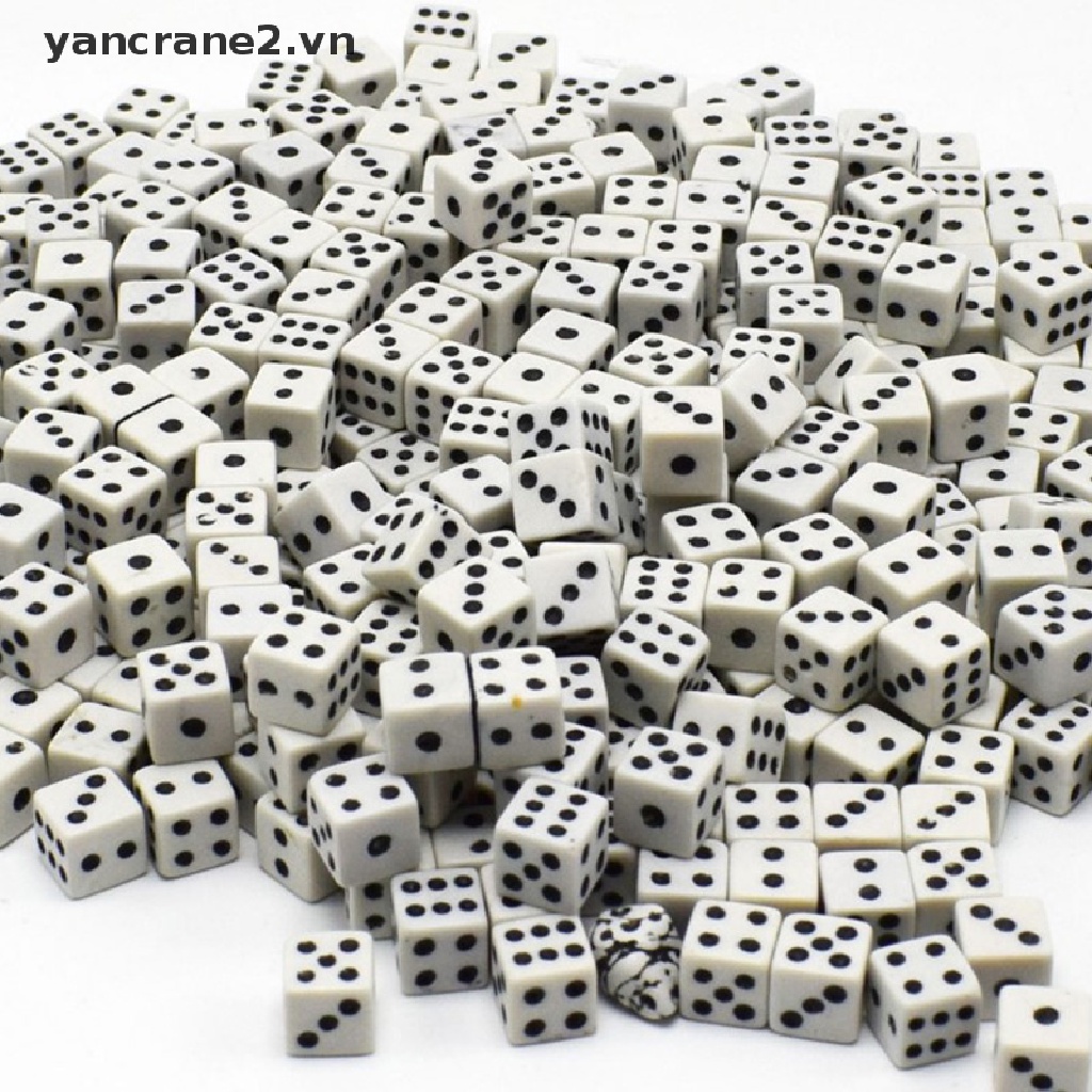 50 Xúc Xắc Nhựa Trắng 8mm Chơi Game Chuẩn Sáu Mặt {YAN2}  Bút Kẻ Lông Mày yancrane2.vn