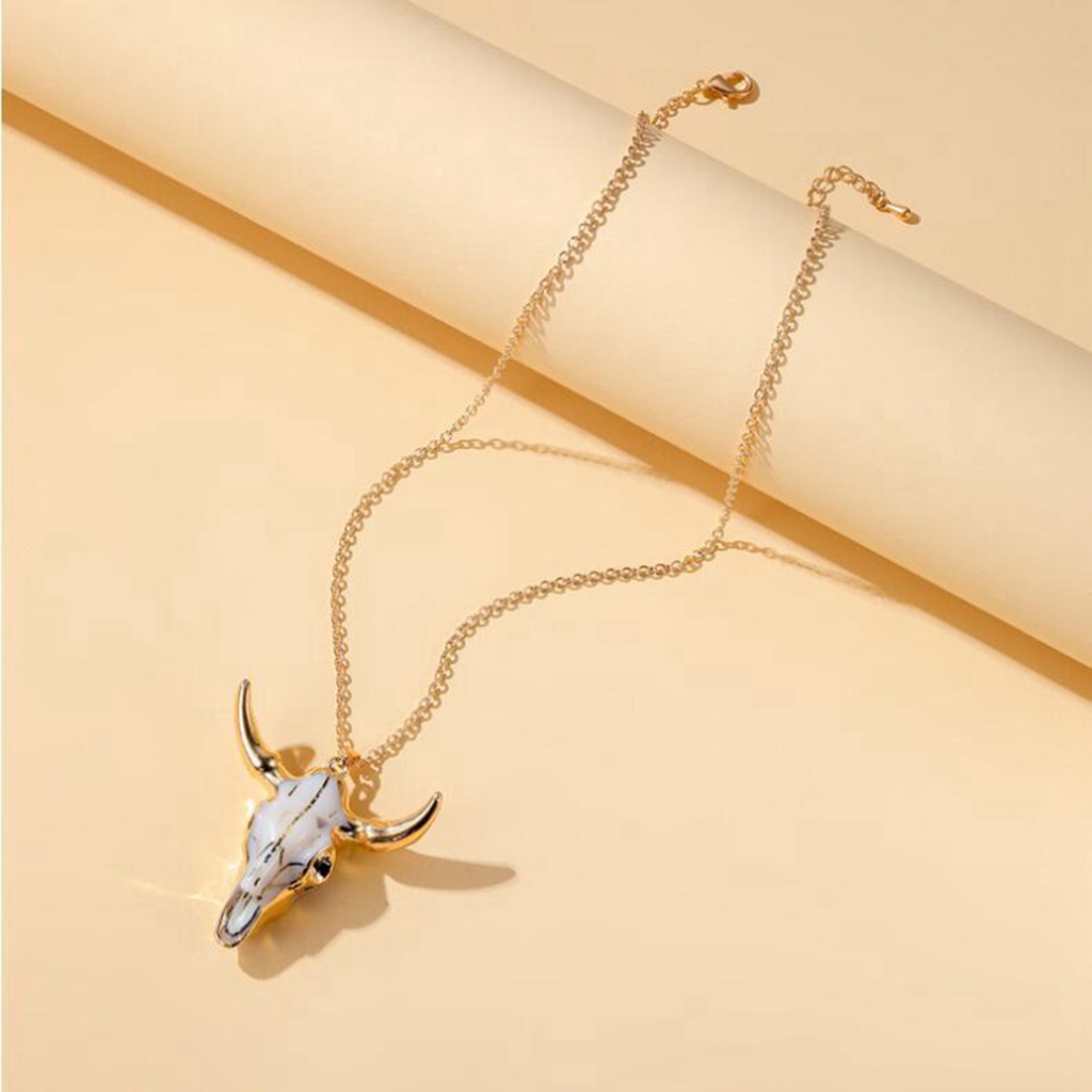 Vòng cổ Mặt Hình Đầu Bò Phong Cách Vintage Thời Trang