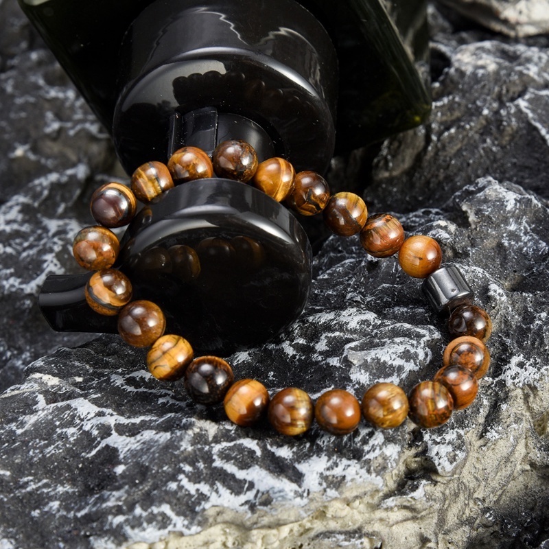 Vòng Tay Chuỗi Hạt Đá Tự Nhiên 8mm Phong Cách Đơn Giản Thời Trang Cho Nam Và Nữ