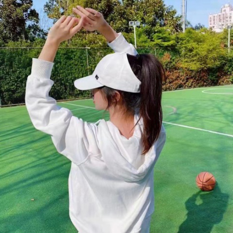 Mũ Lưỡi Trai Chống Nắng Màu Trơn Thiết Kế Lỗ Đuôi Ngựa Thời Trang Mùa Hè Hàng Mới Dành Cho Bạn Nữ
