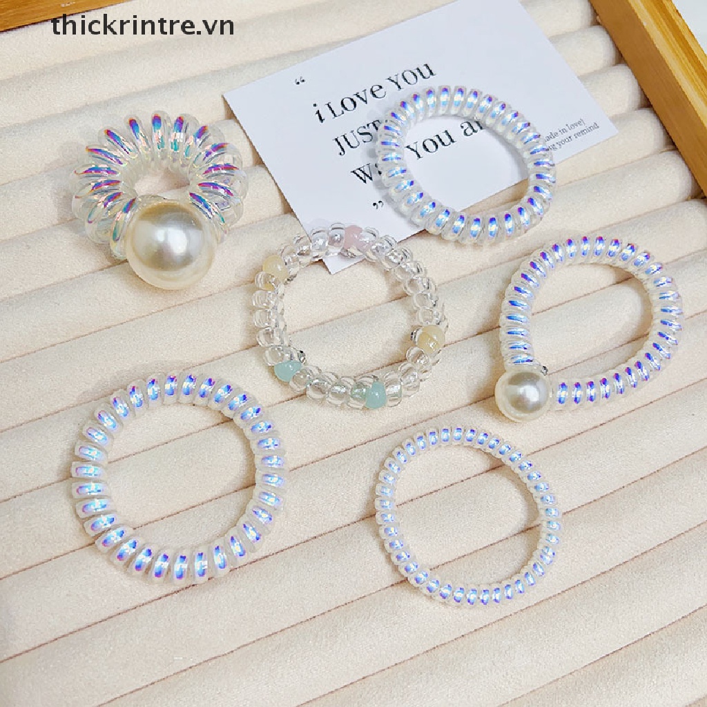 Set 2 Dây Buộc Tóc Đính Ngọc Trai Giả Xinh Xắn Cho Nữ
