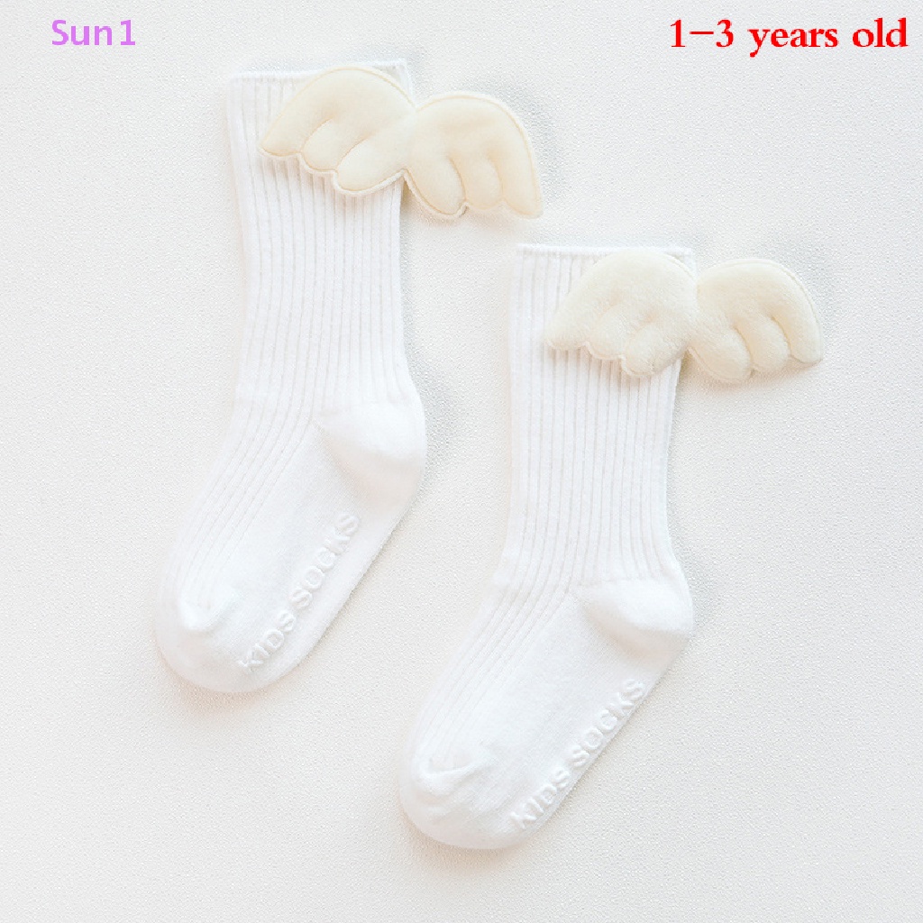 Vớ Cotton Cổ Cao Màu Sắc Kẹo Ngọt Họa Tiết Cánh Thiên Thần Dành Cho Trẻ Em 1 &gt;