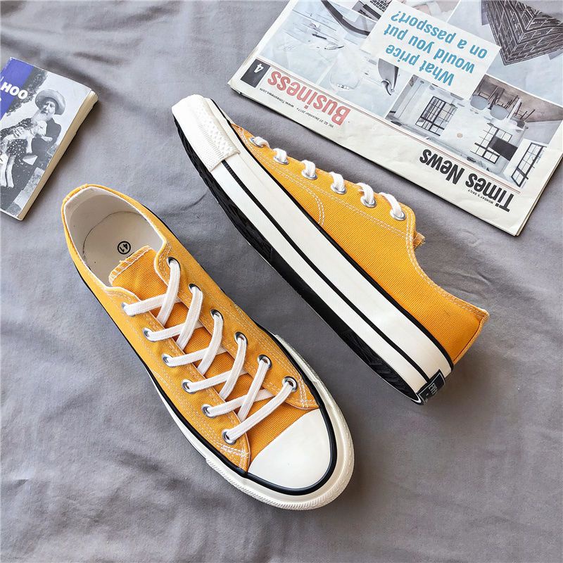 Hàng Có Sẵn Giày Thể Thao Canvas Cổ Thấp Siêu Nhẹ Thoáng Khí Chống Trượt Thời Trang Hàn Quốc Giản Dị Dành Cho Học Sinh