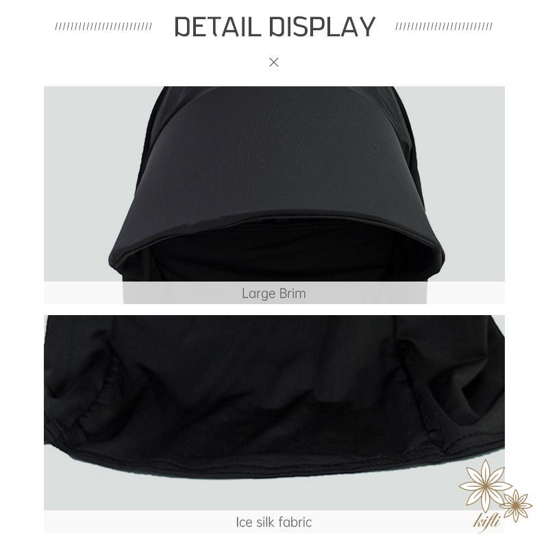 Mũ Che Nắng Vành Rộng Bằng Lụa Lạnh Thoáng Khí Chống Bụi Chống Gió Có Thể Gấp Gọn Bảo Vệ Cổ Cho Nữ