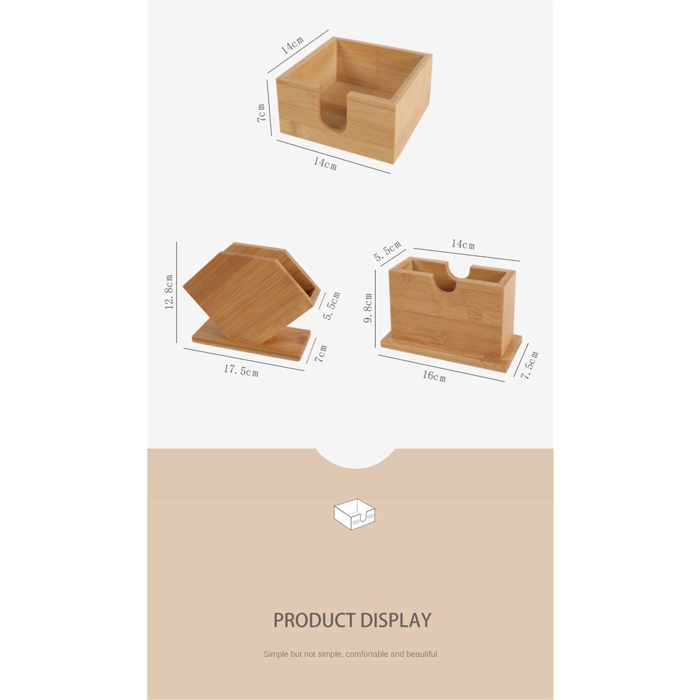 Hộp Đựng Khăn Giấy Hình Vuông Bằng Gỗ Tre Thân Thiện Với Môi Trường