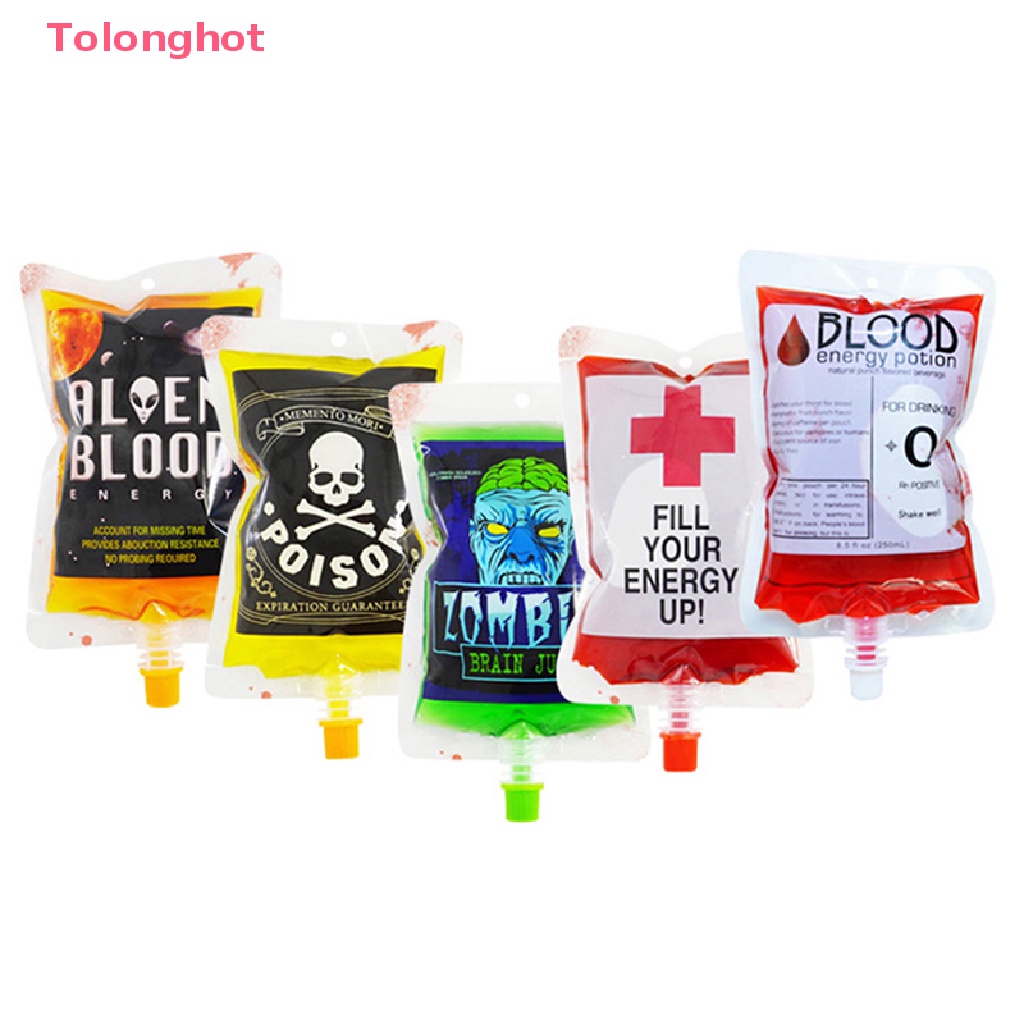Set 10 Túi Đựng Máu 250ml Hóa Trang Ma Cà Rồng Dịp Halloween