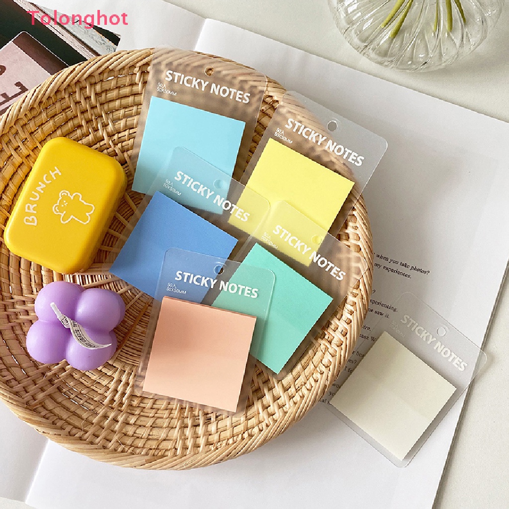 Set 50 Tờ Giấy Ghi Chú Trong Suốt Nhiều Màu Chống Thấm Nước Tiện Dụng
